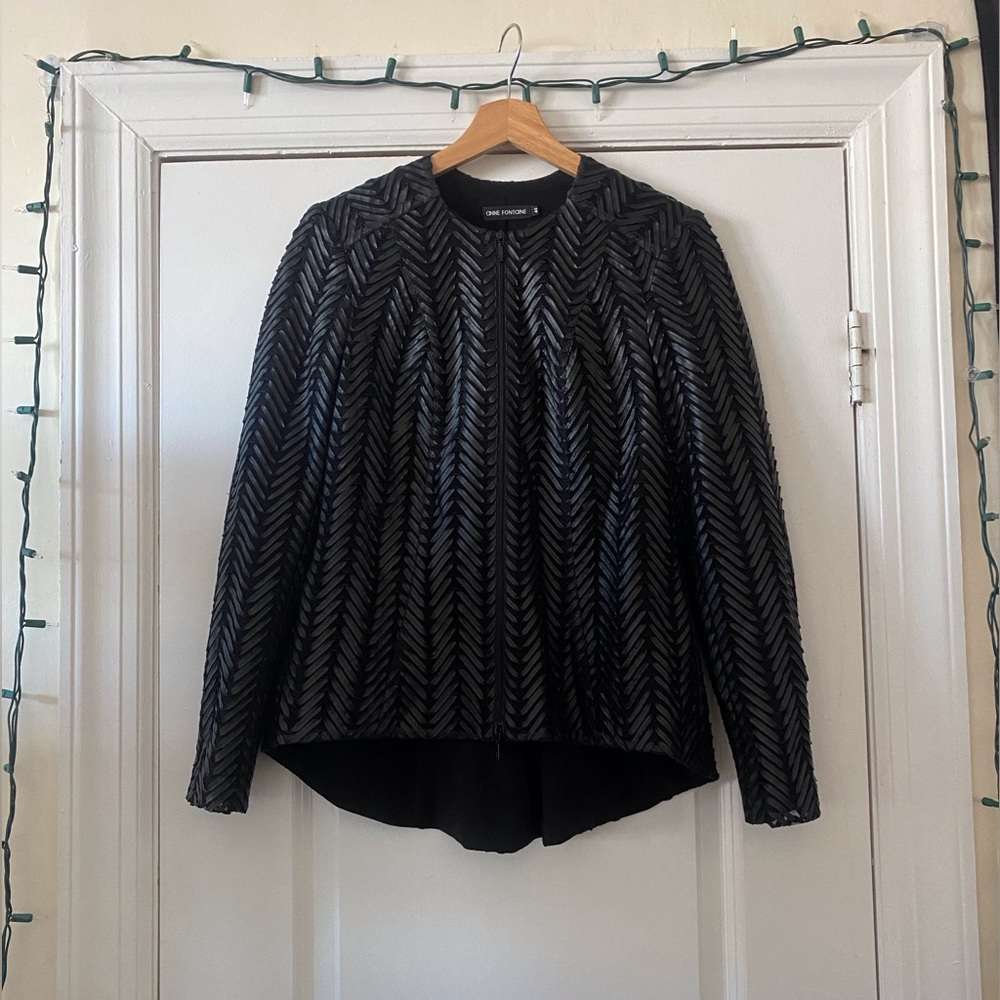 Anne Fontaine Black Scaled Lace Jacket